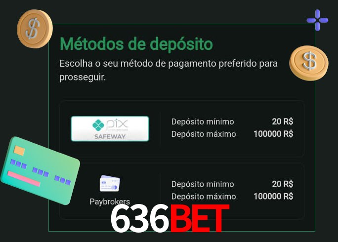 O cassino 636bet oferece uma grande variedade de métodos de pagamento